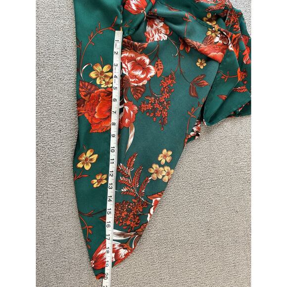 Boohoo Kimono Duster Floral Green US Size 18 - Picture 8 of 9